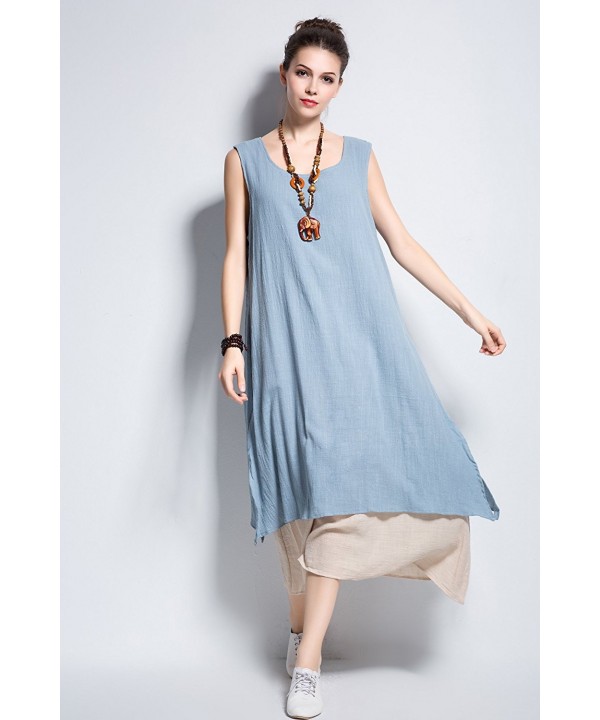 Soft Linen&Cotton Two-Piece Dress Spring Summer Plus Size Dress Y96 ...