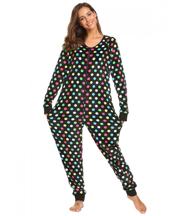 Ekouaer Onesies for Women One Piece Pajamas Casual Jumpsuit Long Sleeve Pajamas S-XXL