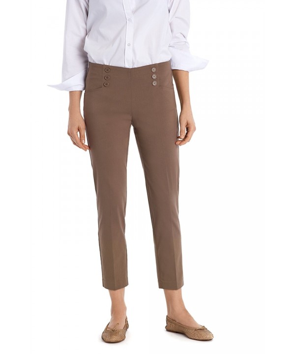 Button Front Easy Ankle Pant
