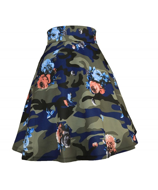 Modeway Womens Floral Pleated Camouflage