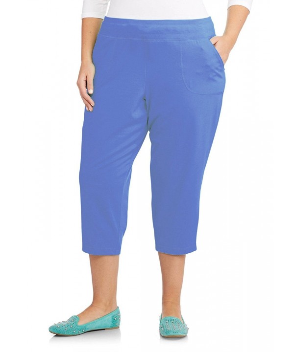 French Terry Women's Pocket Capri Pants - Blink Blue Heather - CP12K5EQG55