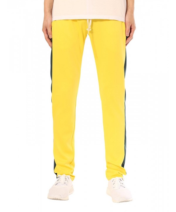 Men's Slim Fit Hipster Hip Hop Street Track Pants - Pl001_yellow/Teal ...