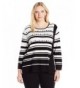 Alfred Dunner Striped Assymetrical Sweater
