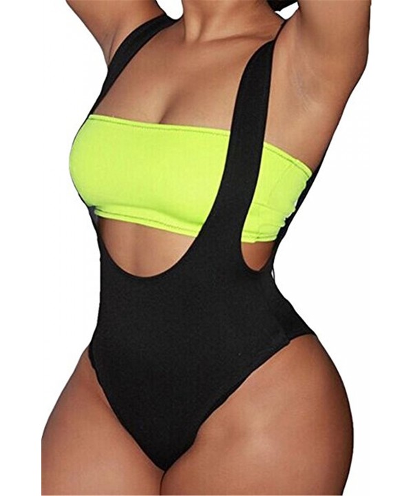 Women S Retro 80s 90s Inspired High Cut Low Back One Piece Swimwear Bathing Suits With Vest Light Green Cy180a9xorh