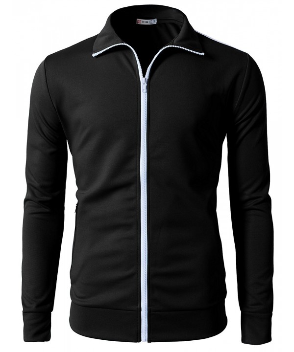 Mens Active Slim Fit Zip-up Long Sleeve Training Basic Designed Jacket ...
