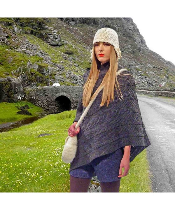 Aran Crafts Cable Poncho Charcoal