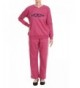 Pembrook Womens Embroidered Sweatsuit Set M Berry