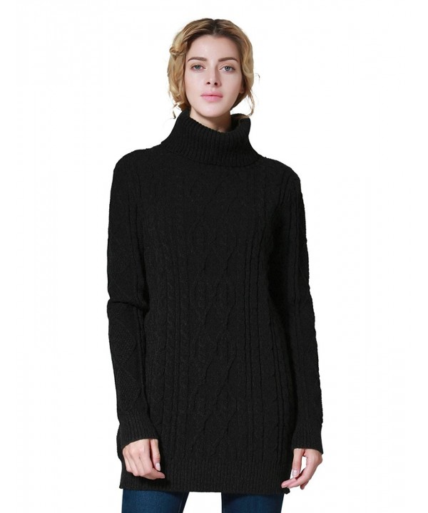 ninovino Womens Turtleneck Sweater Black M