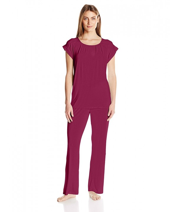 Women's Sleeveless Pajama Set - Berry - C2185SD820Z