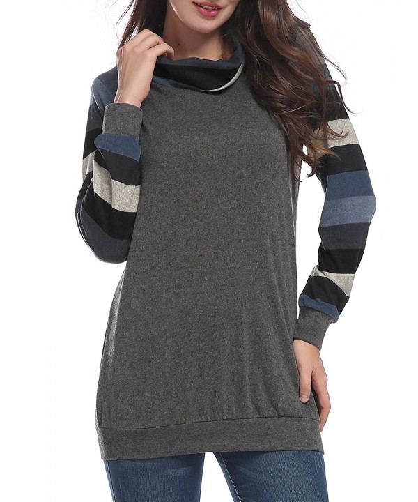 Miusey Sweatshirts Loosely Contrast Pullovers