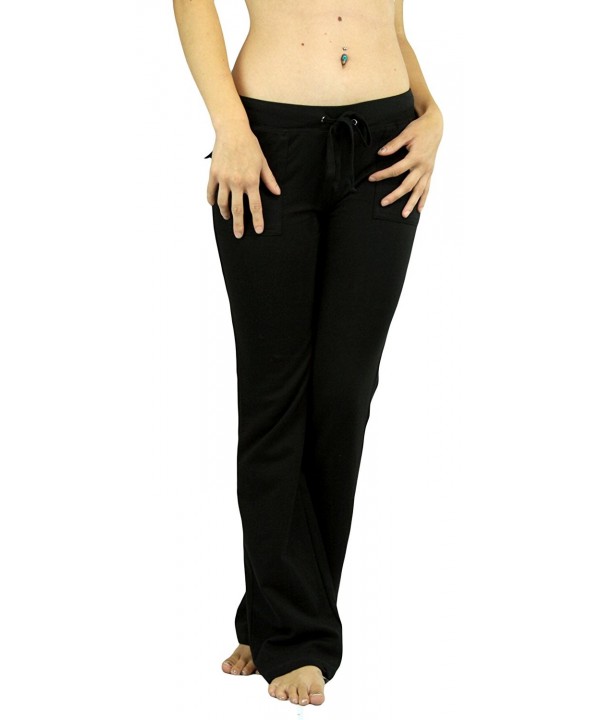 A pair of black women's sweatpants with drawstring waist and side & back pockets