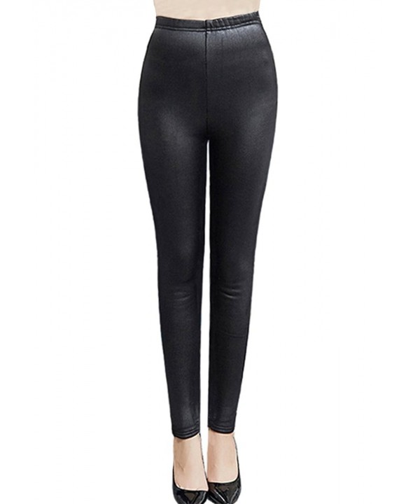Swtddy Womens Leather Stretchy Leggings