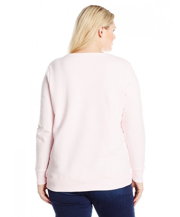 Women's Plus Size V-Notch Sweatshirt - Pale Pink - CC12J9KMR2H