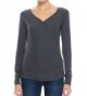 Womens Sleeve Neckline Ribbed Charcoal