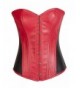 Lotsyle Womens Overbust Leather Bustier BlackRed