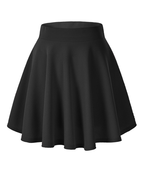 Women's Basic Versatile Stretchy Flared Casual Mini Skater Skirt ...