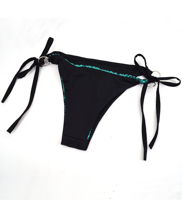 Women's 2 Pcs Triangle Swimwear Sexy Sequin Bling Bikini Swimsuit Set ...