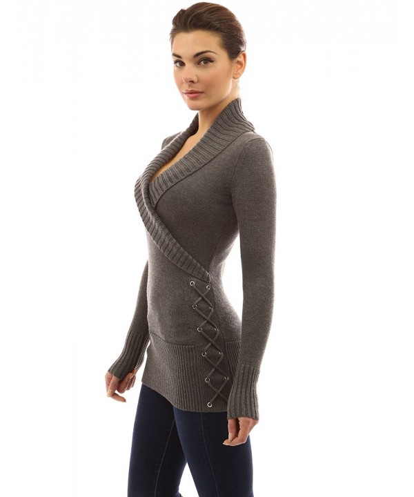 PattyBoutik Womens Collar Sweater Medium