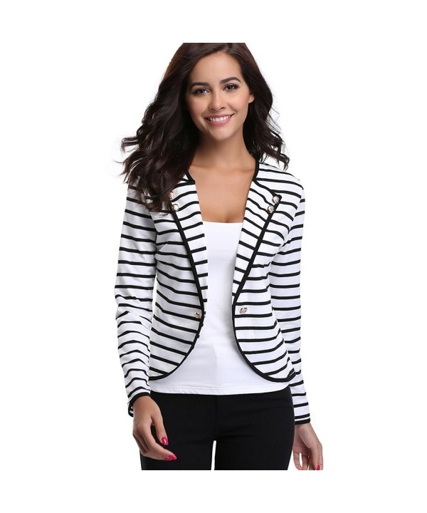 MISS MOLY Notched Striped Cardigan