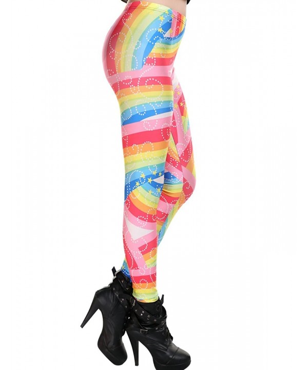 Colorful Rainbow Graphic Leggings Multicolor