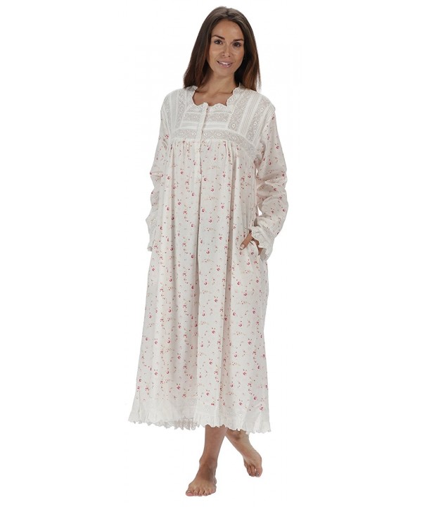 Henrietta 100% Cotton Victorian Nightgown With Pockets 7 Sizes ...