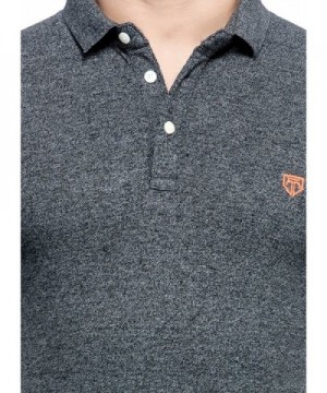 Men's Cotton Blend Polo T-Shirt - Black - C212J0U3N8N