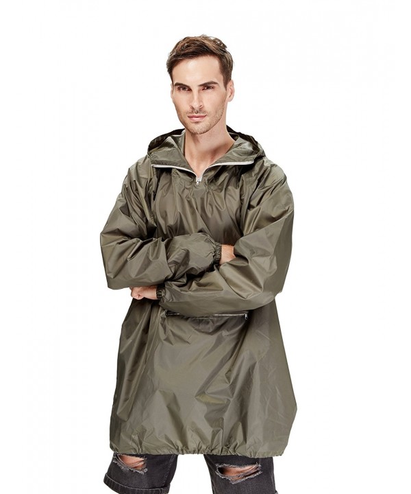 Raincoat Easy Carry Rain Coat Jacket Poncho In a Pouch Outdoor- Army ...