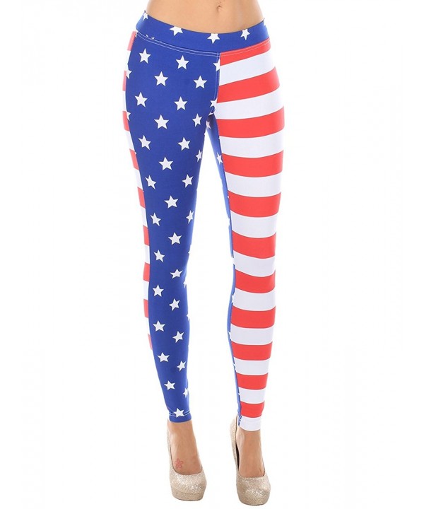 Womens American Flag Leggings Size
