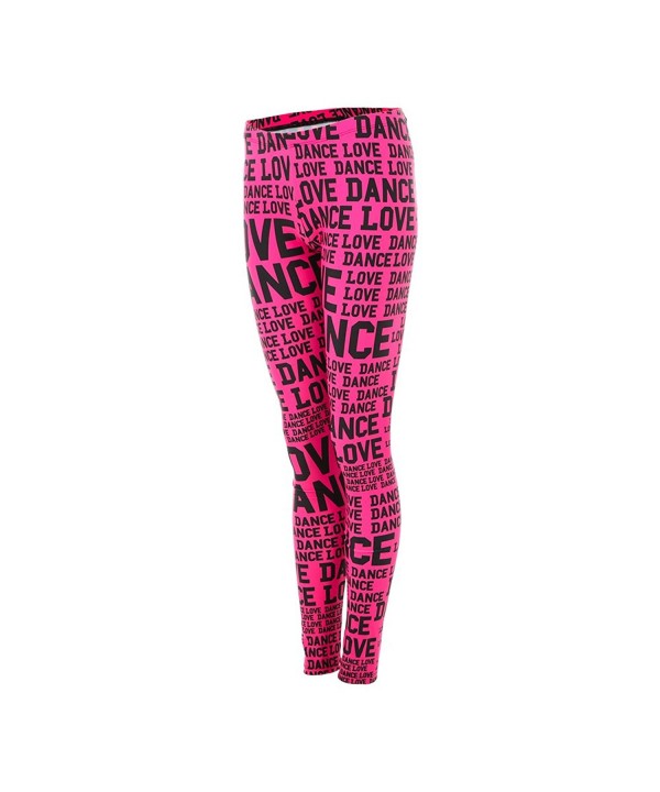 Womens Love Dance Athletic Workout Leggings - Black/Red - CE12MALBO8A