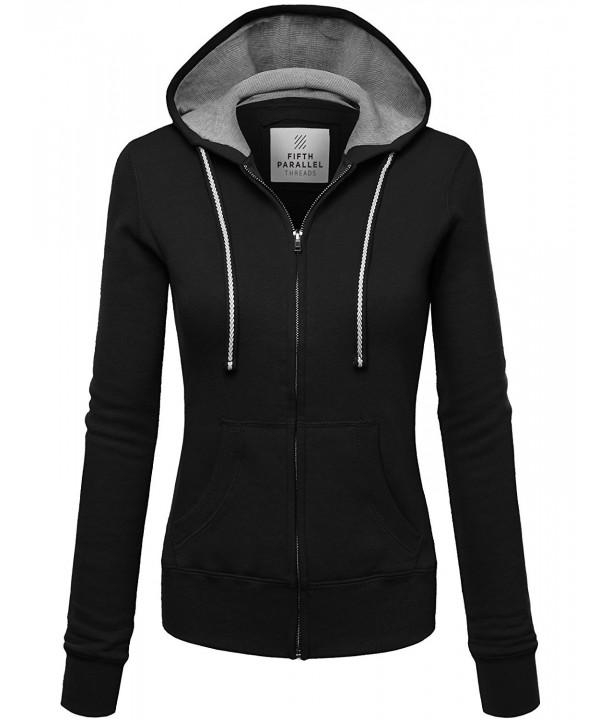 FPT Women's Basic Zip Up Hoodie Fleece Jacket - Fpawohol01_black ...