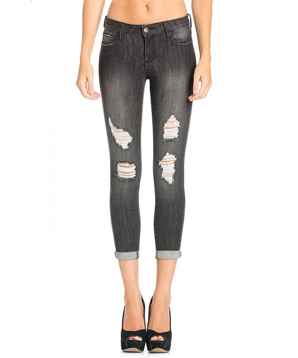 Cello Jeans Womens Distressed Gray