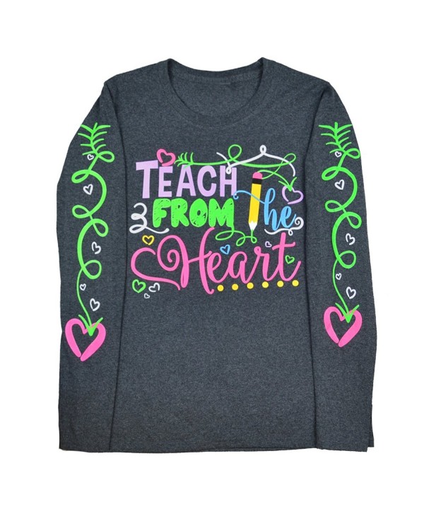 Teach Heart Dark Heather T Shirt