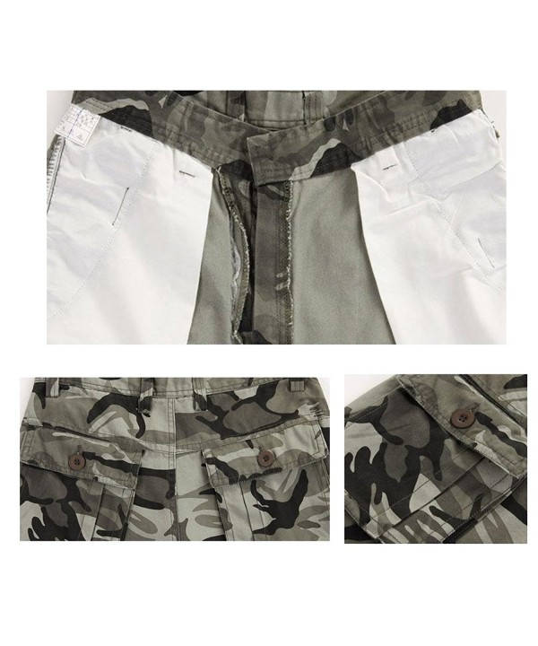 Men's Cotton Loose Fit Camouflage Camo Cargo Shorts - Gray Camo ...
