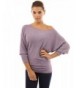PattyBoutik Shoulder Batwing Sweater Lavender