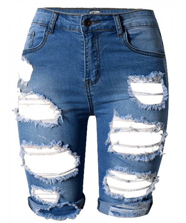 OLRAIN Womens Ripped Washed Distressed