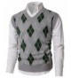 H2H Argyle V Neck Sweater KMOV0169