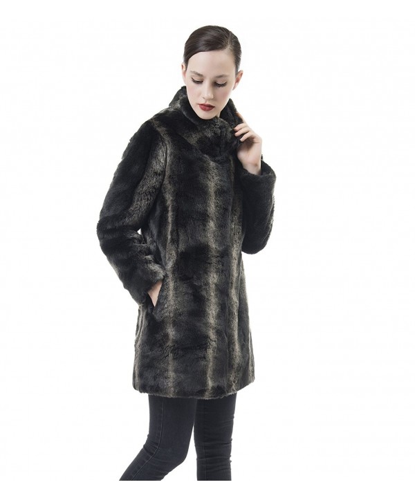 Womens Smooth Mid Length Fluffy Jacket