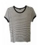 ROOLOLY Womens Sleeve Striped T Shirt