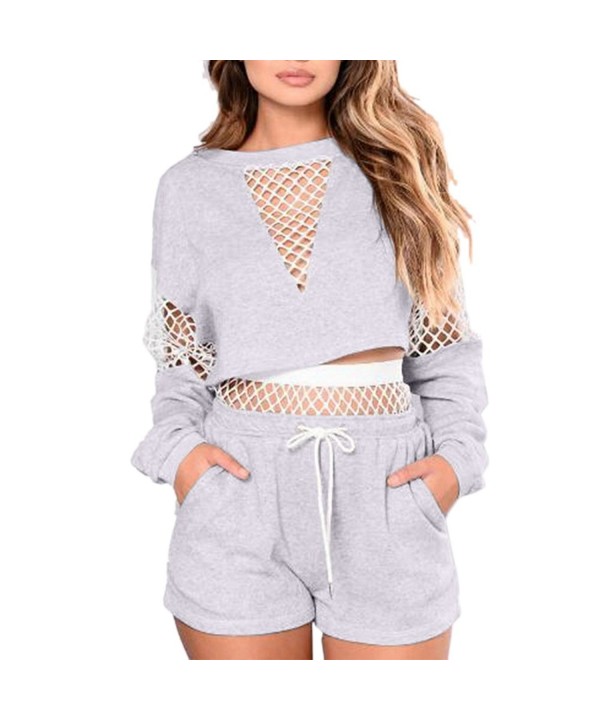 Yizenge Pieces Outfits Fishnet Sweatsuits Tracksuits