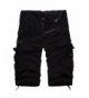 Relaxed Solid Cargo Shorts Capri