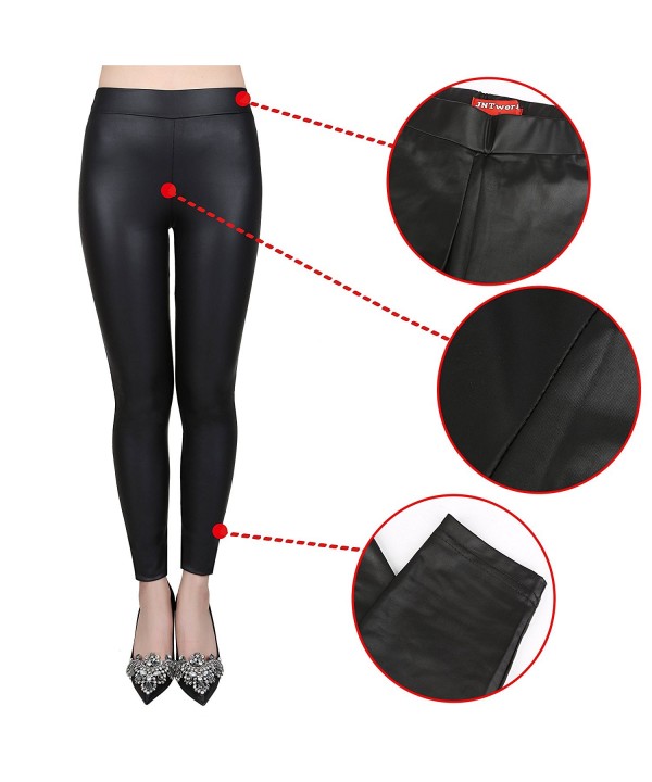 Women's Faux Leather Low Waisted Leggings Fleece Slim Fit Warm Thick ...