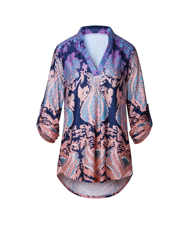 LiMiCao Floral Sleeves Blouses Shirts