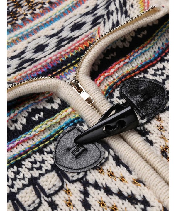 Womens Sweater Long Sleeve Zipper Knit Chunky Cardigan With Hoodie ...