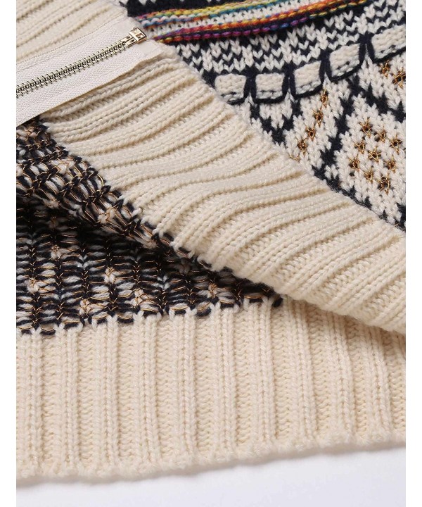 Womens Sweater Long Sleeve Zipper Knit Chunky Cardigan With Hoodie ...