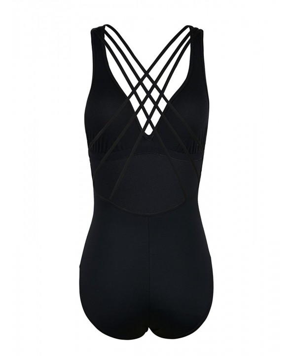 Women's Strappy Swimwear One Piece Bikini Swimsuits Blackless Monokinis ...