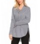 Easther Womens Striped Henley Blouse