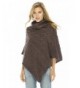 Cable Poncho Turtle Neck Brown