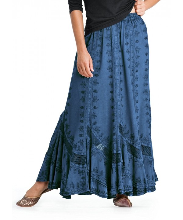 Isabella Renaissance Gypsy Boho Medieval Full Skirt - Blue Divine ...