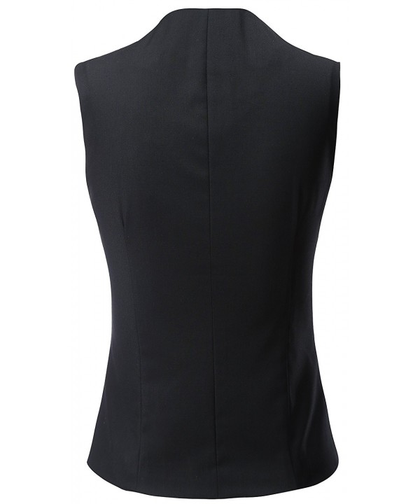 Women's V-Neck Sleeveless 3 Button Fully Lined Slim Fit Economy Dressy ...