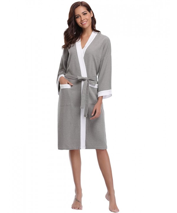 Aibrou Lightweight Nightgowns Sleepwear Grey White